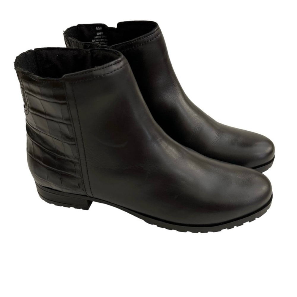 Black Leather Ankle Boots Women's Sz 8.5
